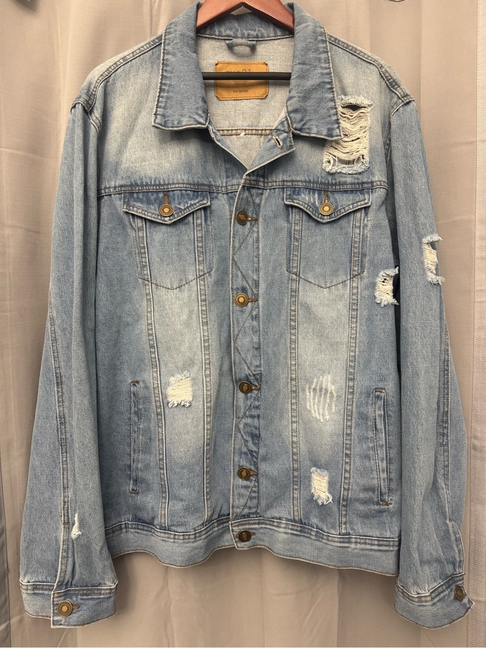 Rue 21 Womens Distressed Trucker Jean Jacket - size 2XL